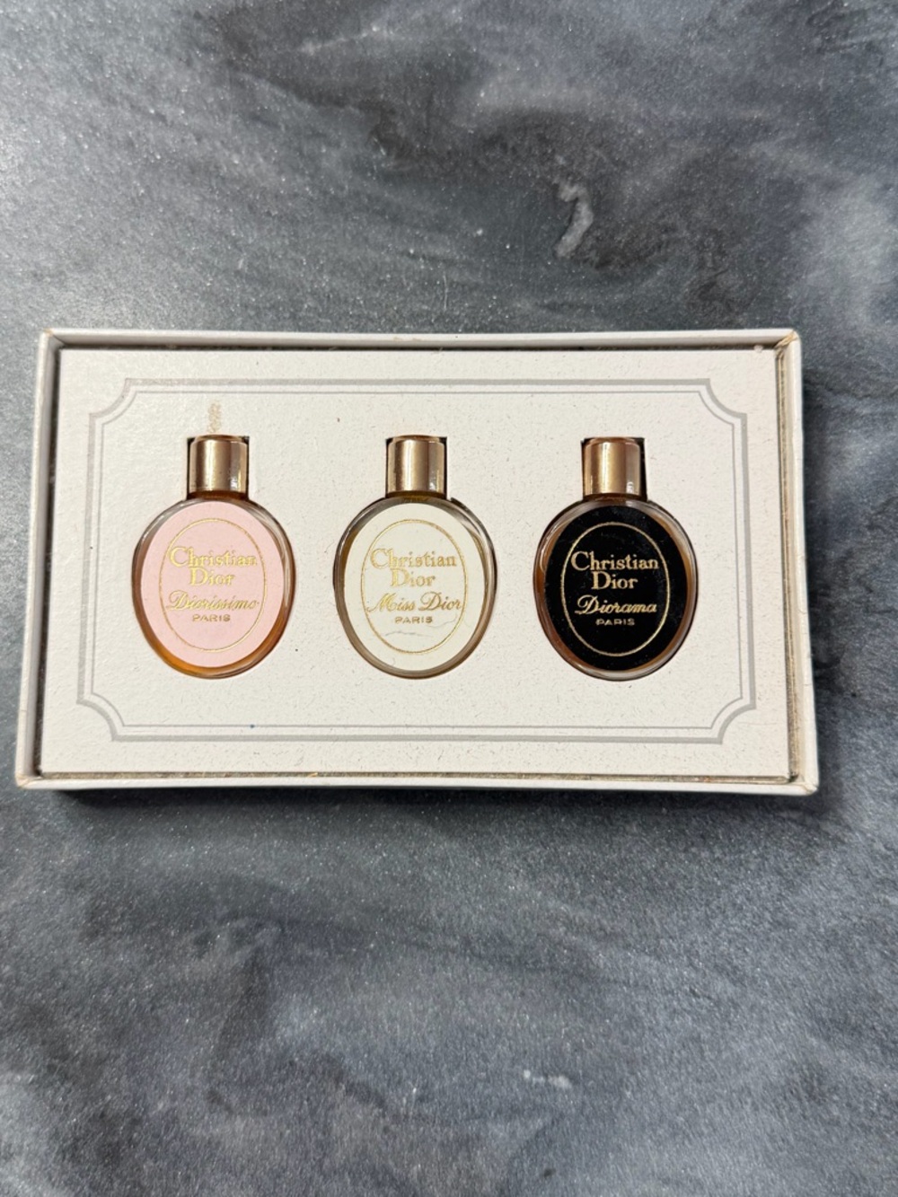 Vintage Christian Dior Mini Bottle Set Miss Dior Diorama Diorissimo - Picture 8 of 8